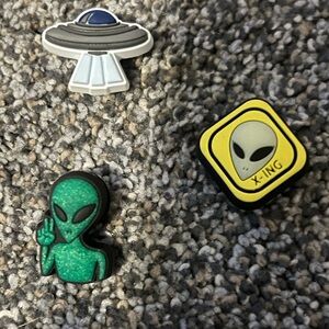 Authentic 3 Piece Alien Themed Croc Jibbitz